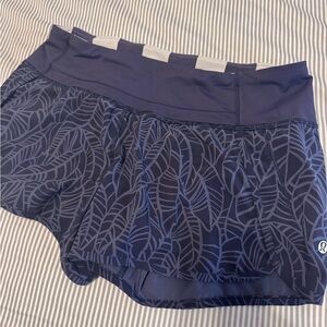 lululemon athletica Navy Leaf Print Athletic Shorts
